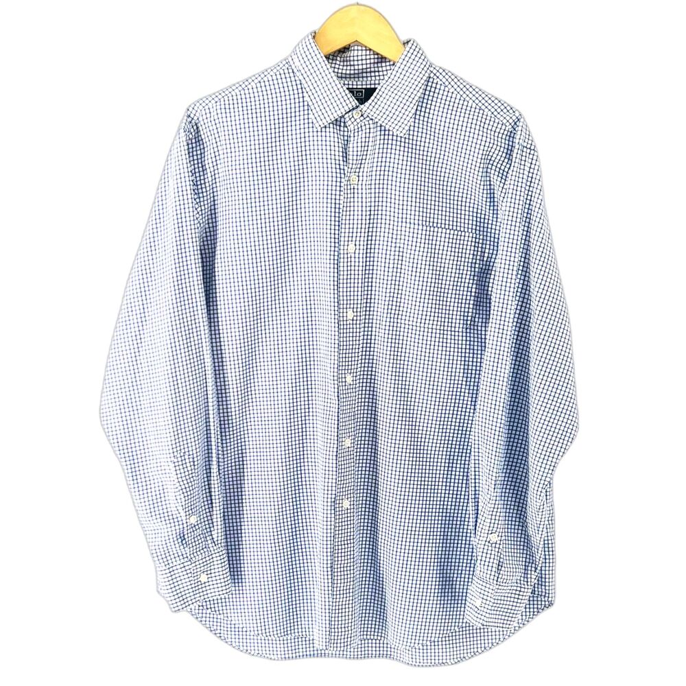 Polo Ralph Lauren Curham Sport Mens XL Blue White Plaid Button Down Dress Shirt